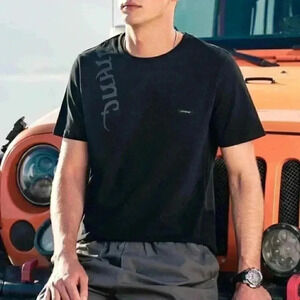 Black Casual Men's Letter Patch Detail Tee